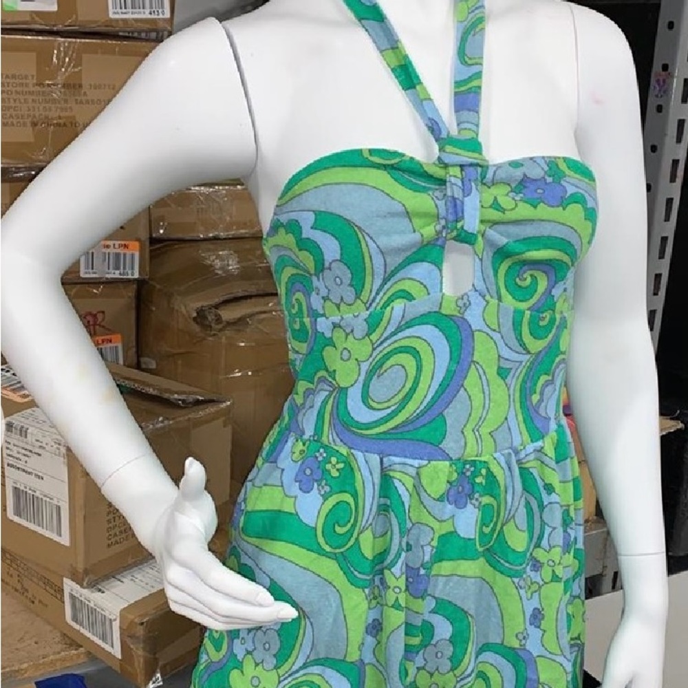 Wild Fables Blue Green Rompers - Picture 2 of 5